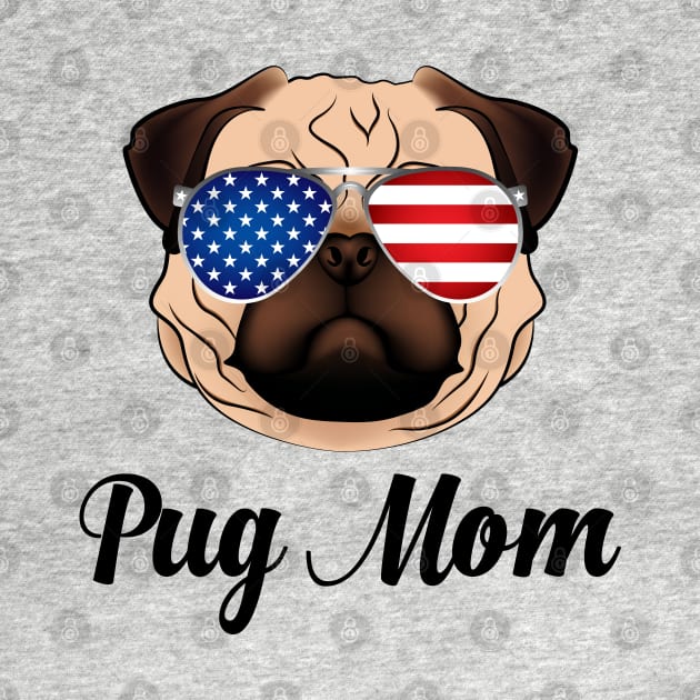 Patriotic Pug Mom by ZNOVANNA